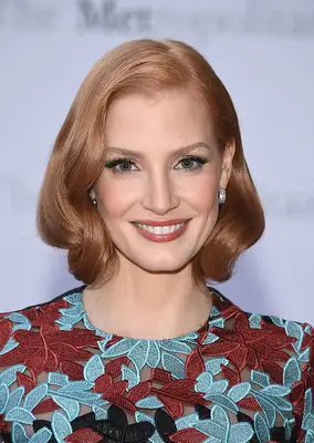 Jessica Chastain with a vintage style lob