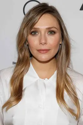 Elizabeth Olsen light brown hair with subtle blonde highlights