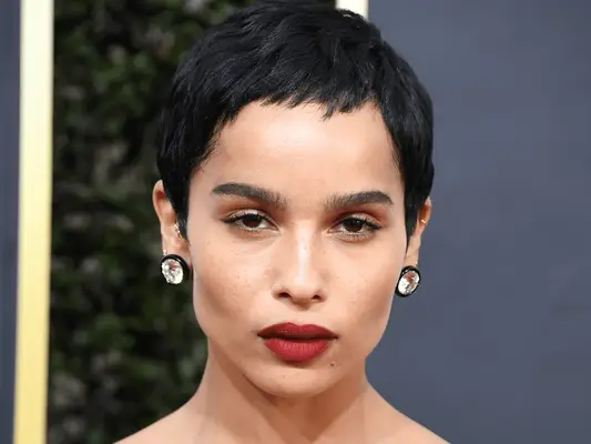 Zoe Kravitz wearing a pixie cut