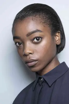 Woman with straightened hair