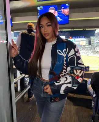 Jordyn Woods with red hair