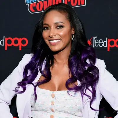 Brandi Rhodes with purple dip-dyed hair