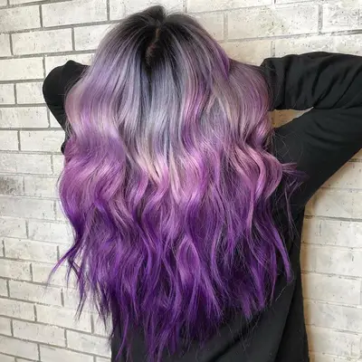 Purple Balayage Darker Ends