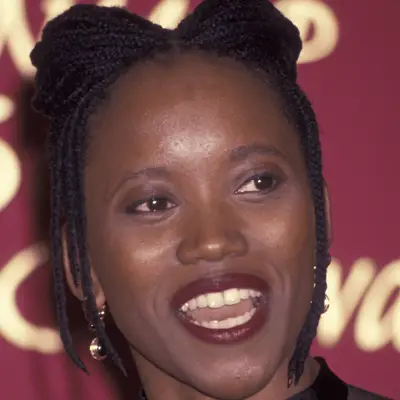 Patrisse Cullors with a blonde and bronde, curled-in braided bob at the 2017 Glamour Women Of The Year Awards in New York City