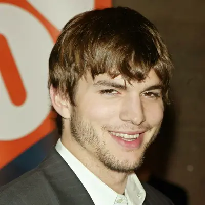 Ashton Kutcher wears a Caesar haircut with grown-out fringe