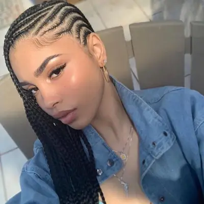 Lemonade Braids Cornrowed Side