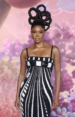 Gabrielle Union wearing a sculptural braided updo