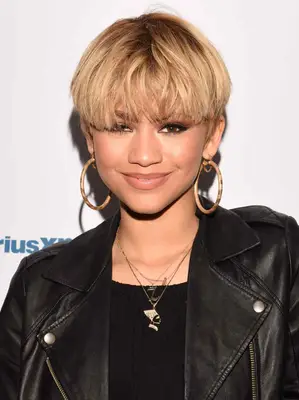 Zendaya in a Long Pixie Cut with tousled bangs