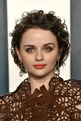 Joey King in a Long wet look Pixie Cut