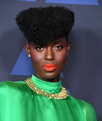 Jodie Turner-Smith with a modern pompadour pixie cut