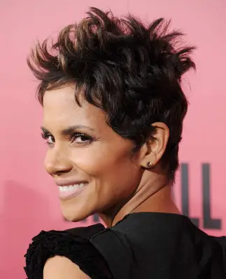 Halle Berry with a spiky Long Pixie Cut
