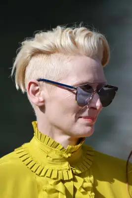Tilda Swinton with a Long Pixie with an underCut