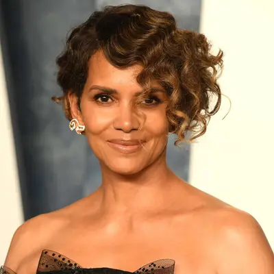 Halle Berry With curly long pixie