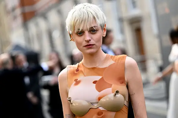 emma corrin with long pixie hair cut