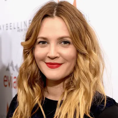 Drew barrymore with golden waves