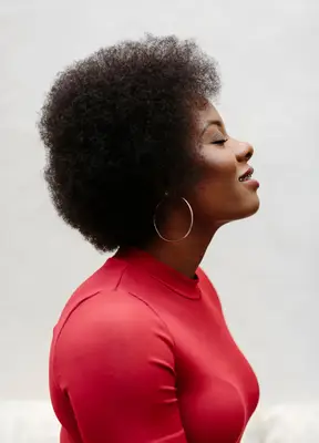 beautiful woman with afro