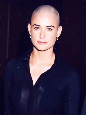 buzz-cut-women: Demi Moore with her buzz cut for G.I. Jane