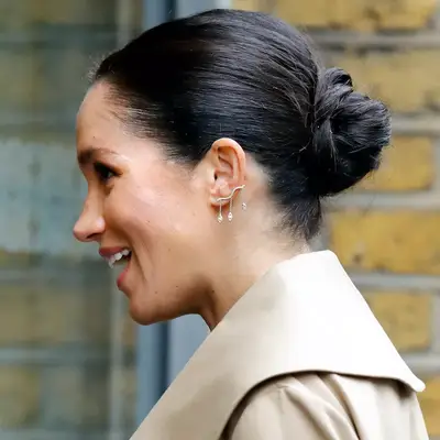 Meghan Markle wears a low ballerina bun hairstyle