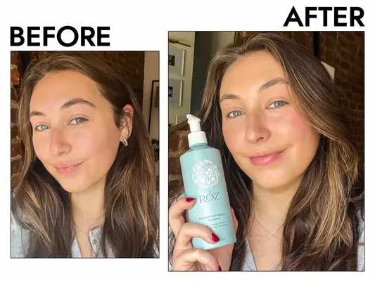 Two people holding bottles of 