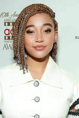 Amandla Stenberg with microbraided bob