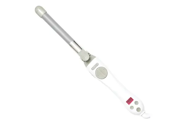 rotating curling iron in white