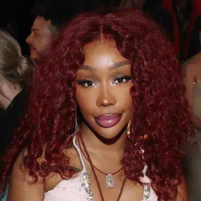 Chocolate cherry-colored hair with a slightly purple tone.