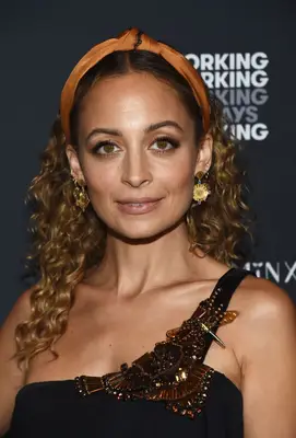 Nicole Richie long curly hair with orange headband