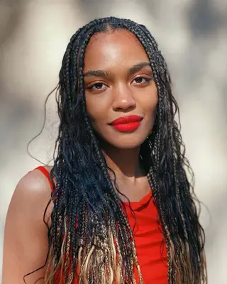 actor china mcclain with knotless box braids