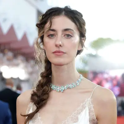 Cecilia Bertozzi with a low puffy braid at the 2023 Venice Film Festival
