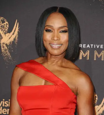 Angela Bassett with a sleek, middle part bob