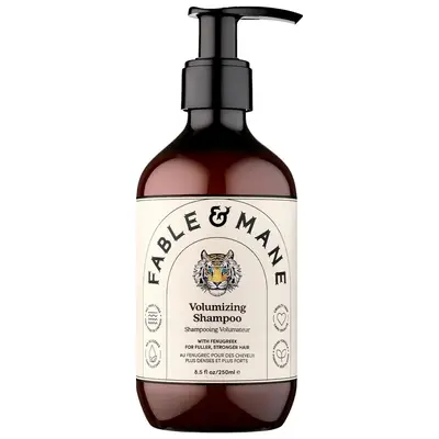 Fable & Mane Shampoo on white background