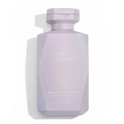 Goldie Locks purple shampoo on white background