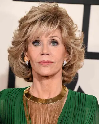 Jane Fonda with wavy hair