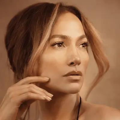 J Lo with curve bangs 