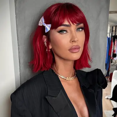 Megan Fox with a blunt bob and blunt bangs