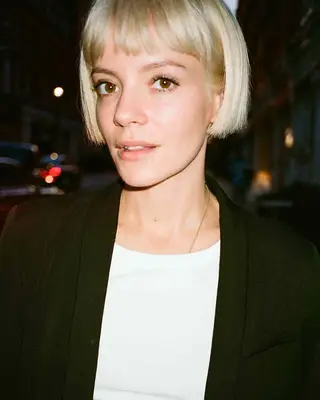 Lily Allen with a very short haircut