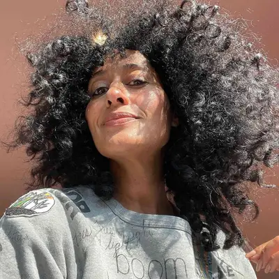 Tracee Ellis Ross wearing curly black hair