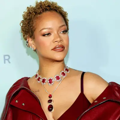 light brown short curls rihanna