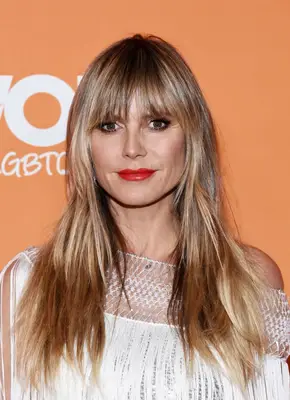 Heidi Klum long straight shag with bangs