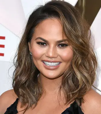 Chrissy Teigen with a wavy bob