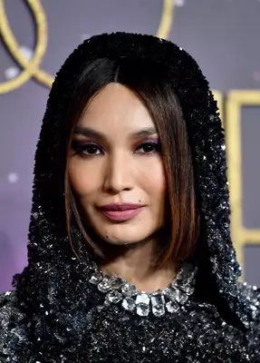 Gemma Chan with stick straight bob with rounded ends