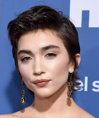 Rowan Blanchard with a cropped cut and statement earrings