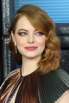 Emma Stone with side-swept hair