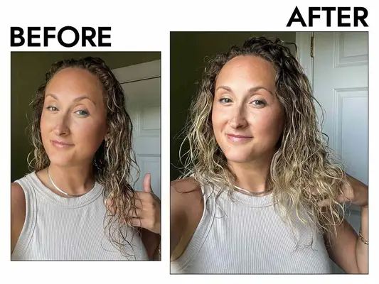 Before and after using the Tangle Teezer The Ultimate Detangler