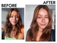  Before and after photos showing the effects of using the Fhi Heat UNbrush Detangling Hair Brush