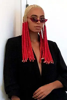 solange-red and blonde braids