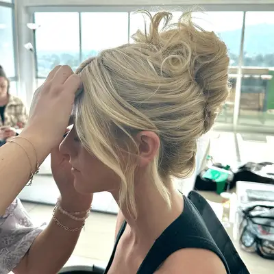 woman with french twist updo