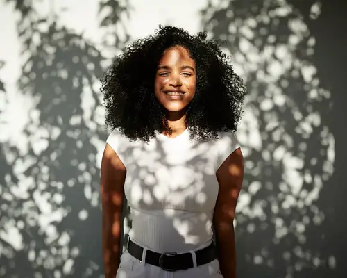 shoulder length biracial hair