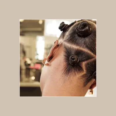 woman with bantu knots