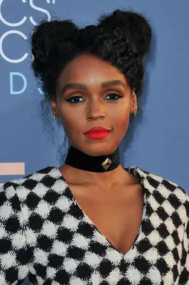 Janelle Monáe with messy space bun at the 2016 Critics